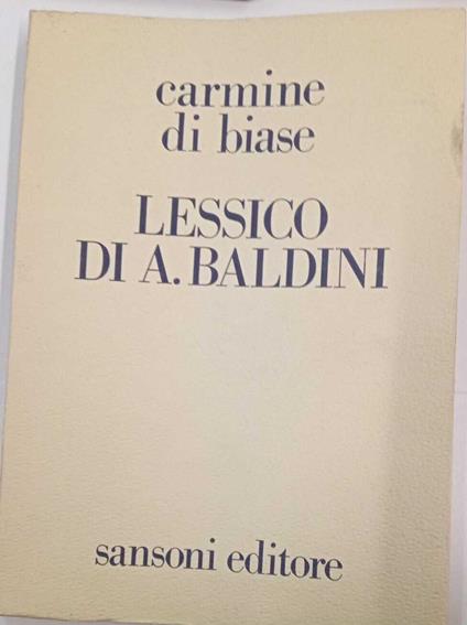 Lessico di A. Baldini - Carmine Di Biase - copertina