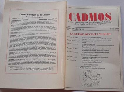 La Suisse devant l'Europe - copertina