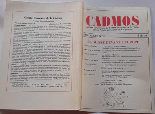 La Suisse devant l'Europe - copertina