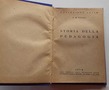 Storia della pedagogia - copertina