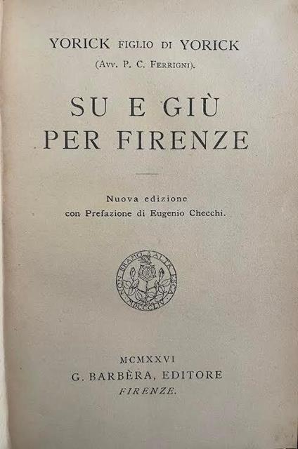 Su e giù per Firenze - Yorick figlio di Yorick - copertina