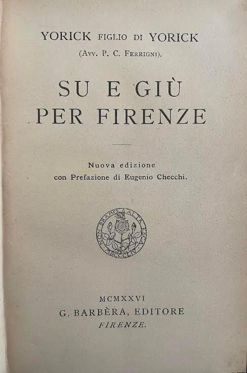 Su e giù per Firenze - Yorick figlio di Yorick - copertina