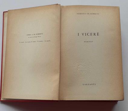 I vicerè - Federico De Roberto - copertina