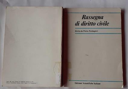 Rassegna di diritto civile. Volume 1. 1980 - Pietro Perlingieri - copertina
