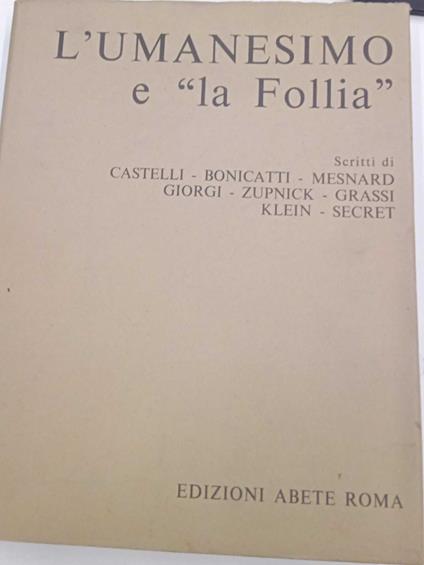 L' umanesimo e "la Follia" - copertina