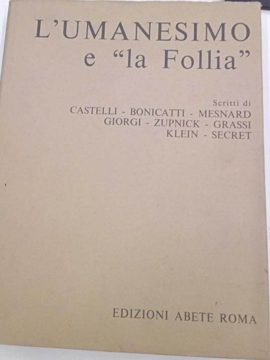 L' umanesimo e "la Follia" - copertina