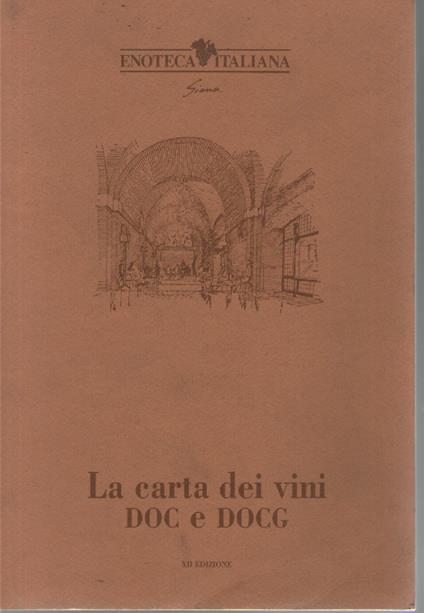 La carta dei vini DOC e DOCG - copertina