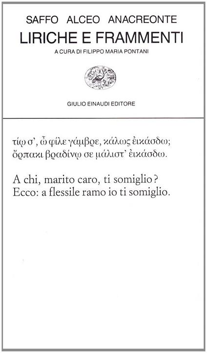 Liriche e frammenti - Saffo - copertina