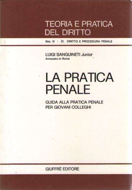 La pratica penale - Luigi M. Sanguinetti - copertina