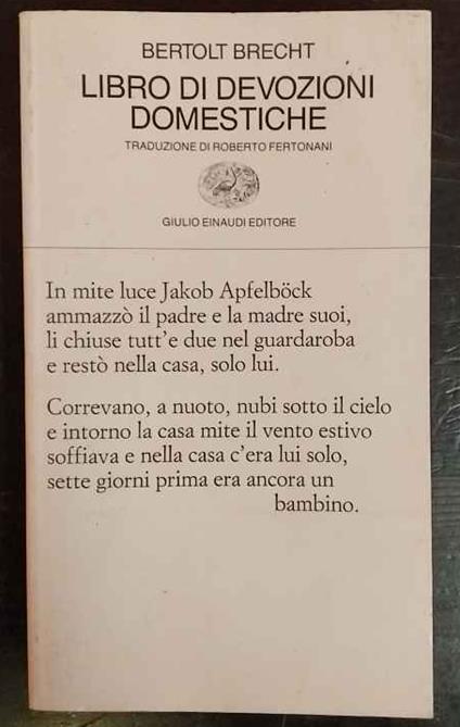 Libro di devozioni domestiche - Bertolt Brecht - copertina