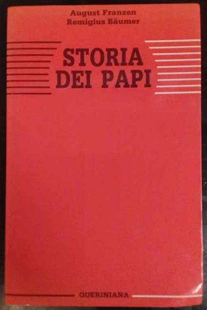Storia dei papi - August Franzen - copertina