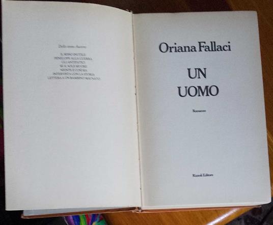 Un uomo - Oriana Fallaci - copertina