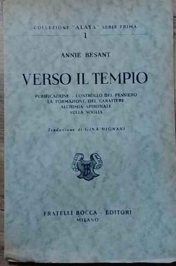 Verso il tempio - Annie Besant - copertina