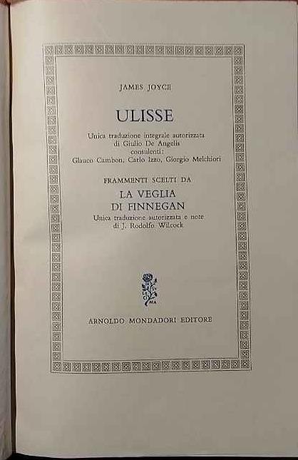 Ulisse - James Joyce - copertina
