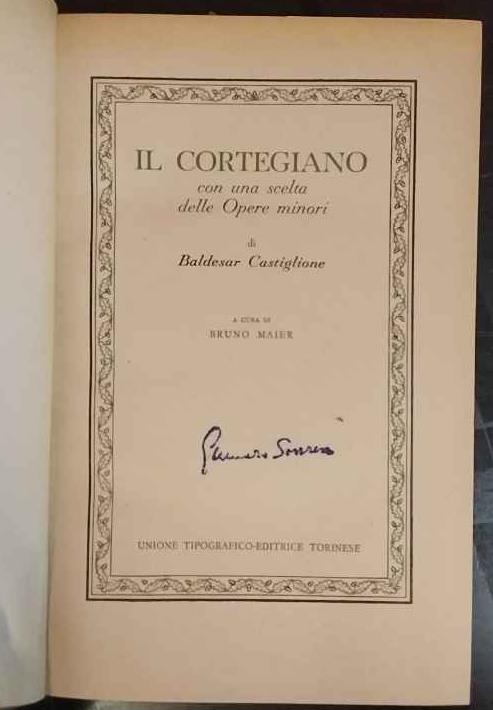 Il cortegiano con una scelta delle Opere minori di Baldesar Castiglione - copertina