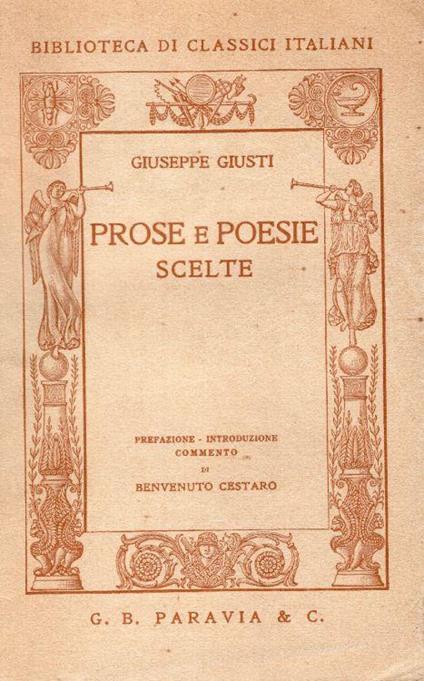 Poesie e prose scelte - Giuseppe Giusti - copertina