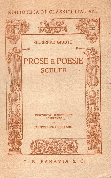 Poesie e prose scelte - Giuseppe Giusti - copertina