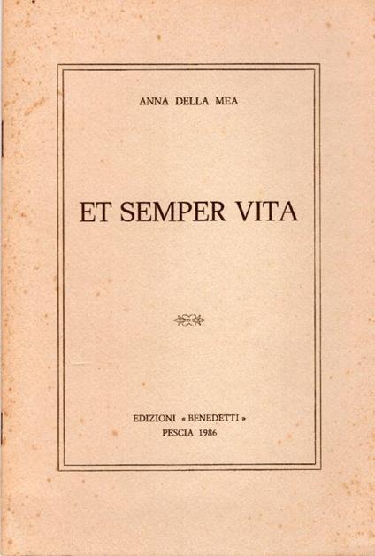 Et semper vita - copertina