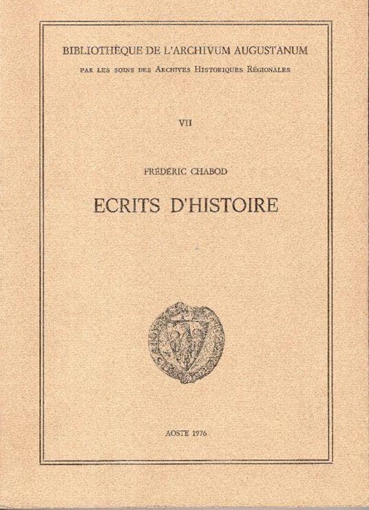 Ecrits d' histoire - Federico Chabod - copertina