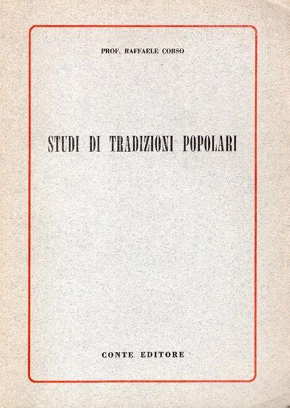 Studi di tradizioni popolari - Raffaele Corso - copertina