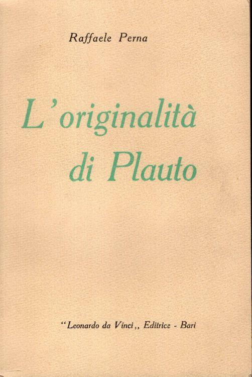 L' originalità di Plauto - Raffaele Perna - copertina
