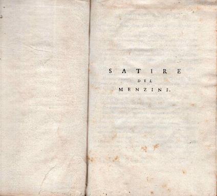 Satire del Menzini - Benedetto Menzini - copertina