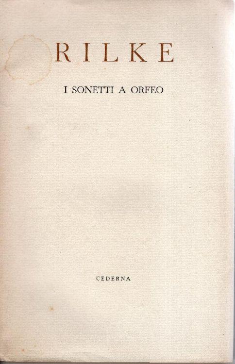 I sonetti a Orfeo - Rainer Maria Rilke - copertina