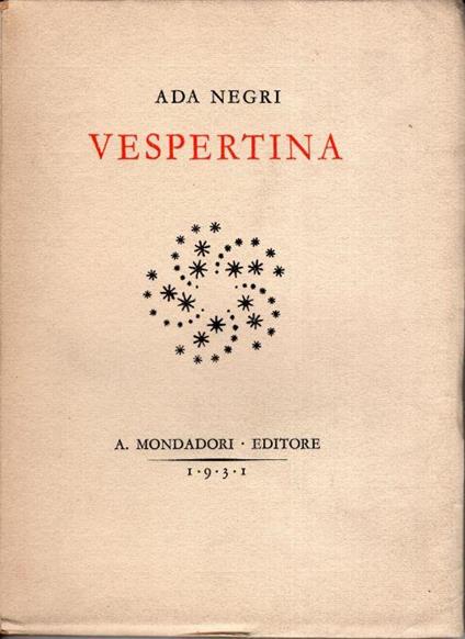 Vespertina - Ada Negri - copertina