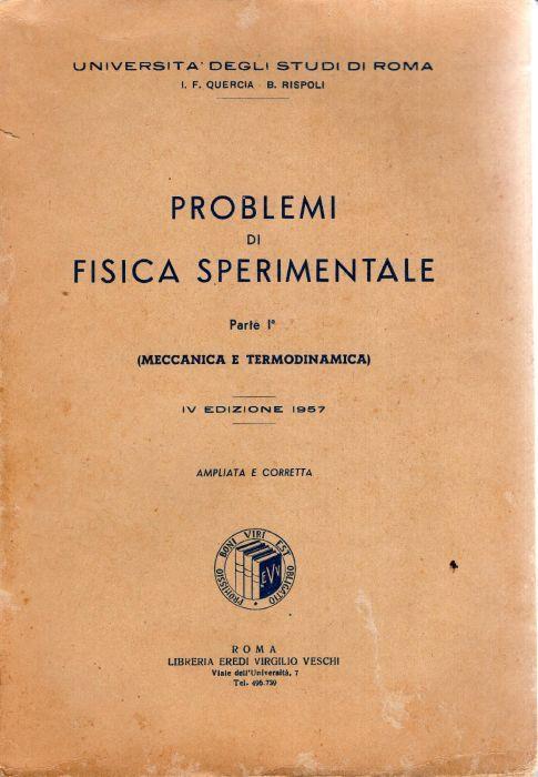 Problemi di fisica sperimentale, Parte 1: Meccanica e Termodinamica - copertina