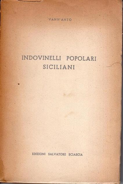 Indovinelli popolari siciliani - copertina
