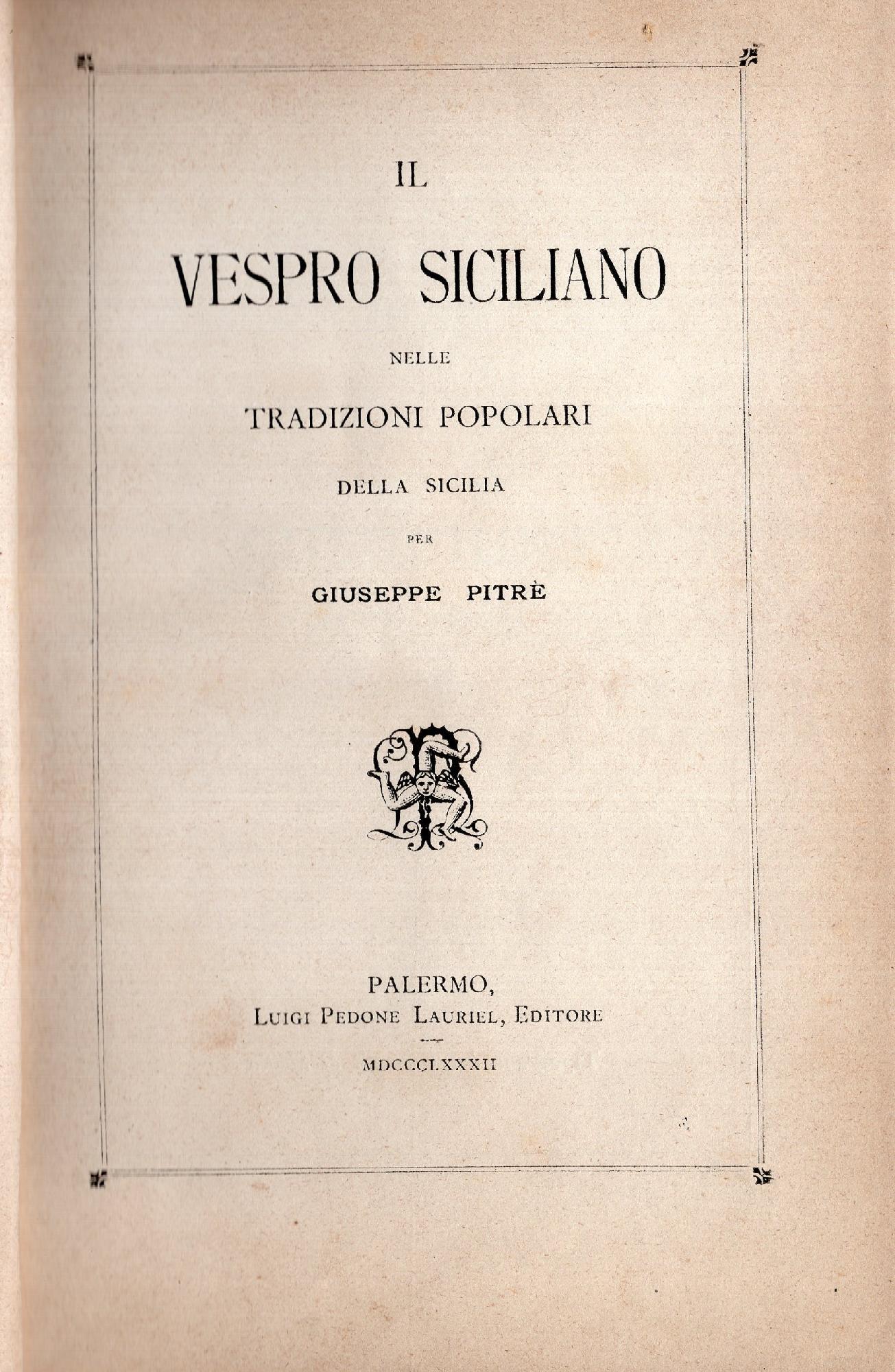 Il Vespro siciliano nelle tradizioni popolari della Sicilia