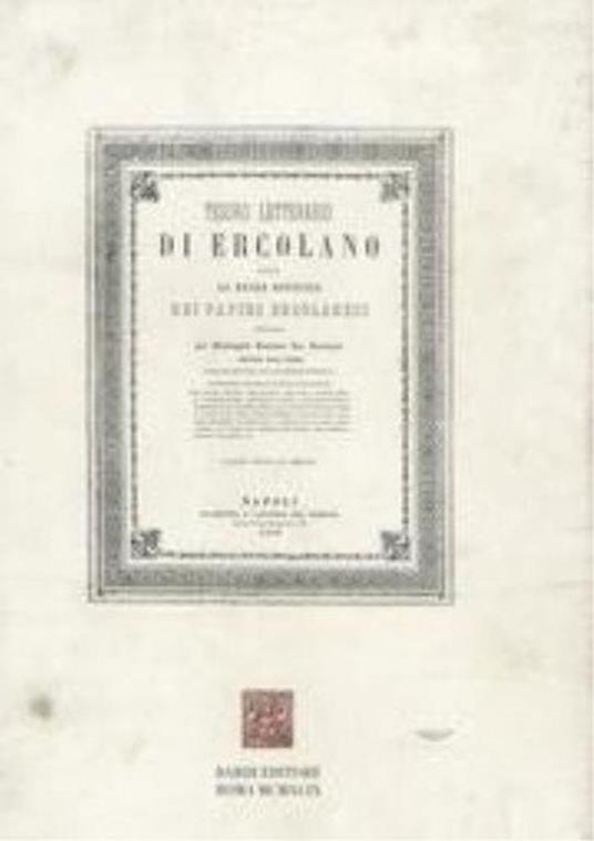 Tesoro letterario di Ercolano (ristampa anast. 1858) - Giacomo Castrucci - copertina