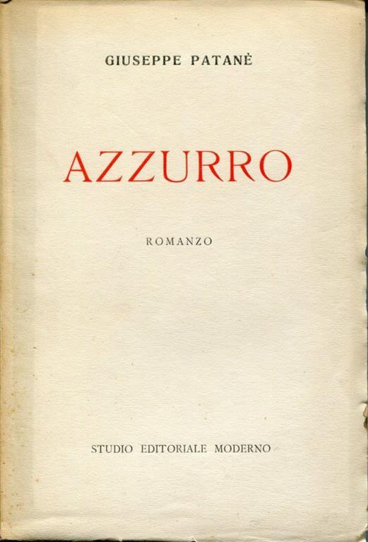 Azzurro. Romanzo - Giuseppe Patanè - copertina