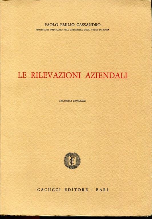 Le rilevazioni aziendali - copertina