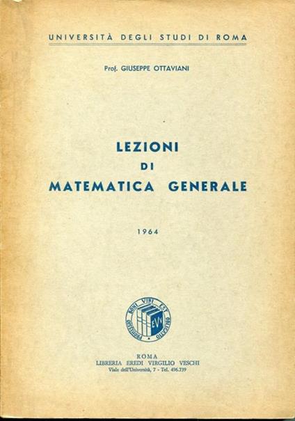 Lezioni di matematica generale - Giuseppe Ottaviani - copertina