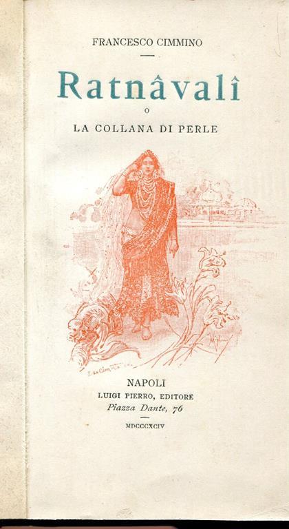 Ratnavali o La collana di perle. Prima traduzione italiana di F. Cimmino - copertina
