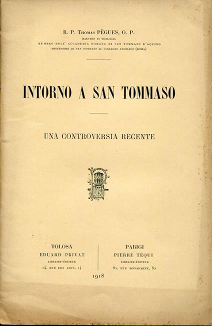 Intorno a San Tommaso. Una controversia recente - copertina