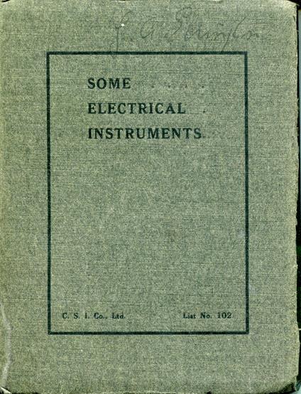 Some electrical instruments : list no. 102 - copertina