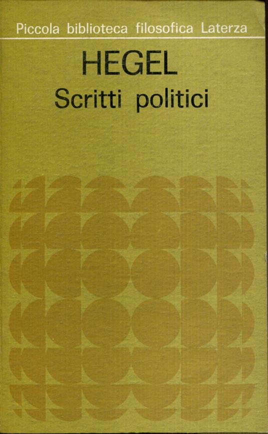 Scritti politici. A cura di Armando Plebe - Friedrich Hegel - copertina