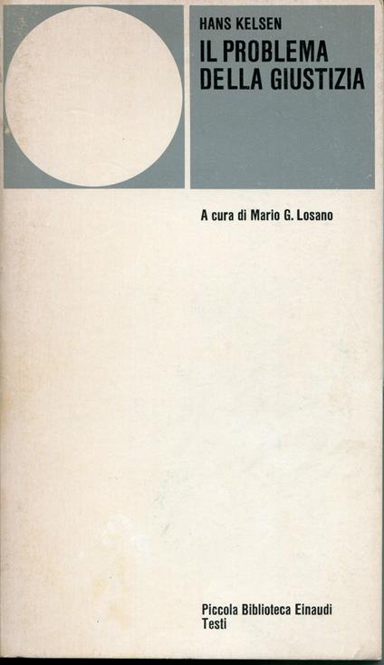 Il problema della giustizia - Hans Kelsen - copertina