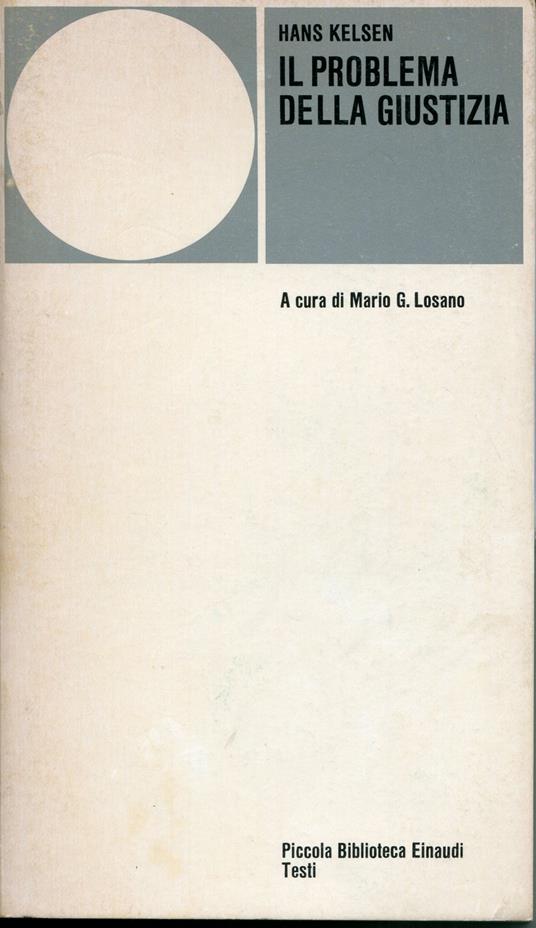 Il problema della giustizia - Hans Kelsen - copertina