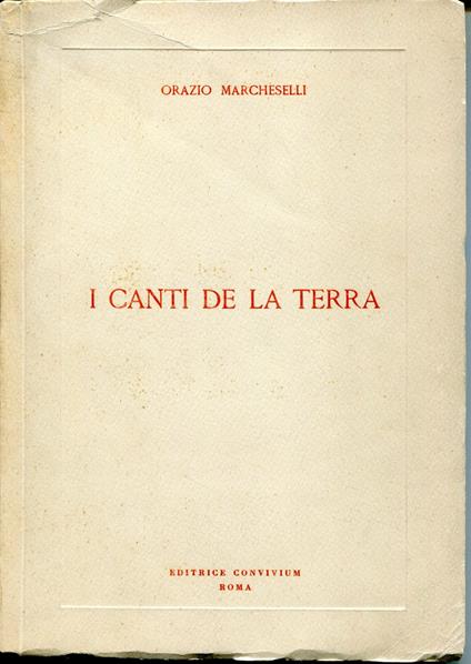 I canti della terra : versi - copertina