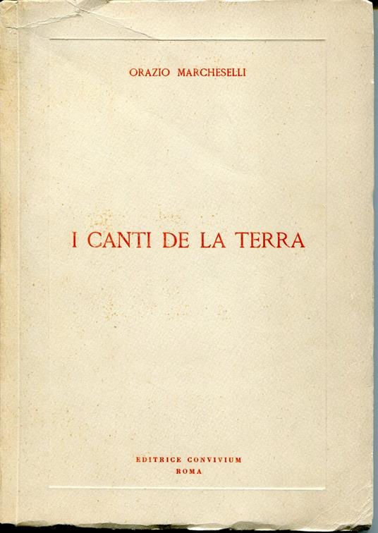 I canti della terra : versi - copertina