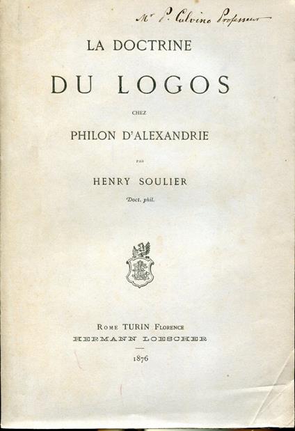 La doctrine du logos chez Philon d'Alexandrie - copertina