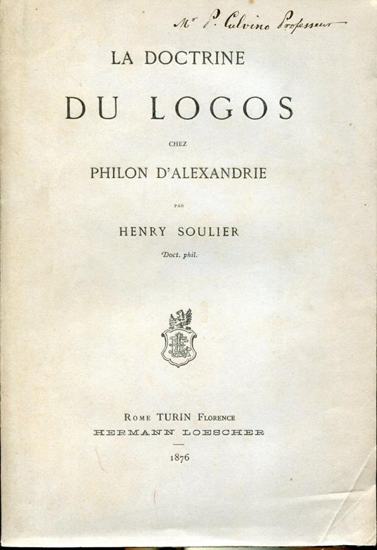 La doctrine du logos chez Philon d'Alexandrie - copertina
