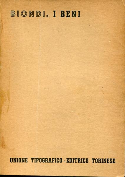 I Beni - Biondo Biondi - copertina