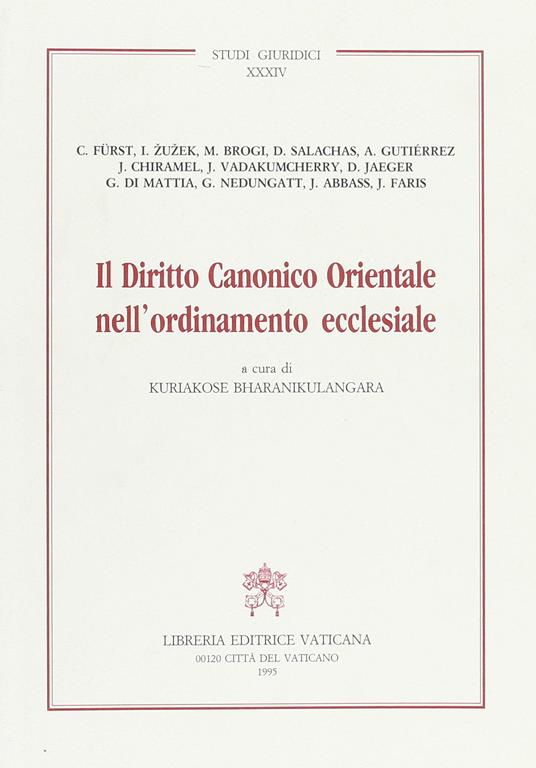diritto canonico orientale nell'ordinamento ecclesiale - copertina