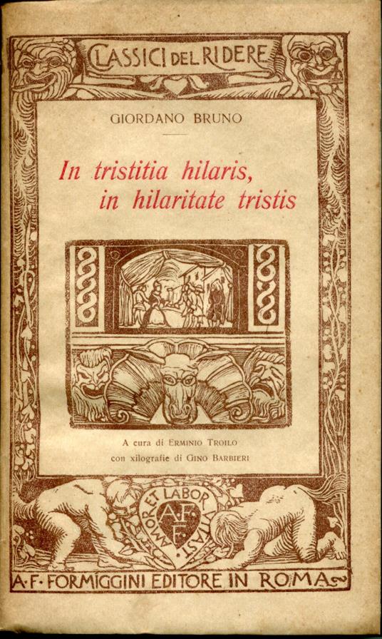 In tristitia hilaris, in hilaritate tristis - Giordano Bruno - copertina