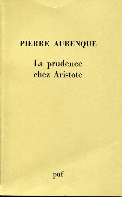 La prudence chez Aristote - Pierre Aubenque - copertina