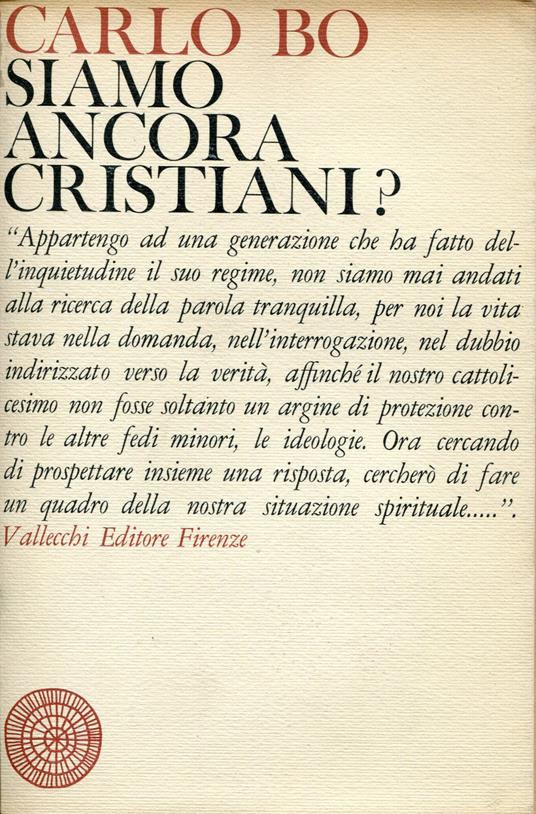 Siamo ancora cristiani? - Carlo Bo - copertina
